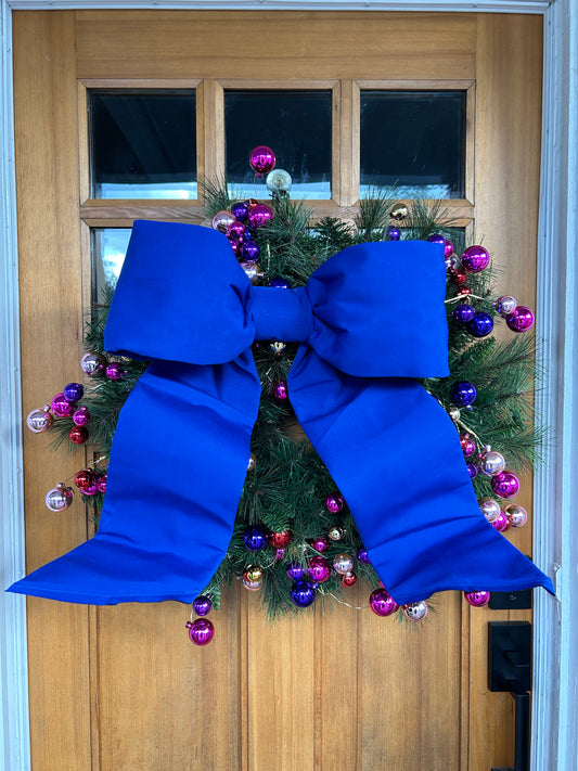 Holiday Heritage 18-Inch Two Loop Royal Blue Outdura Bow