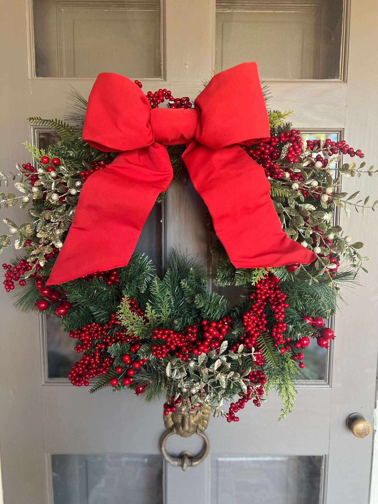 Holiday Heritage 12-Inch Two Loop Red Outdura Bow